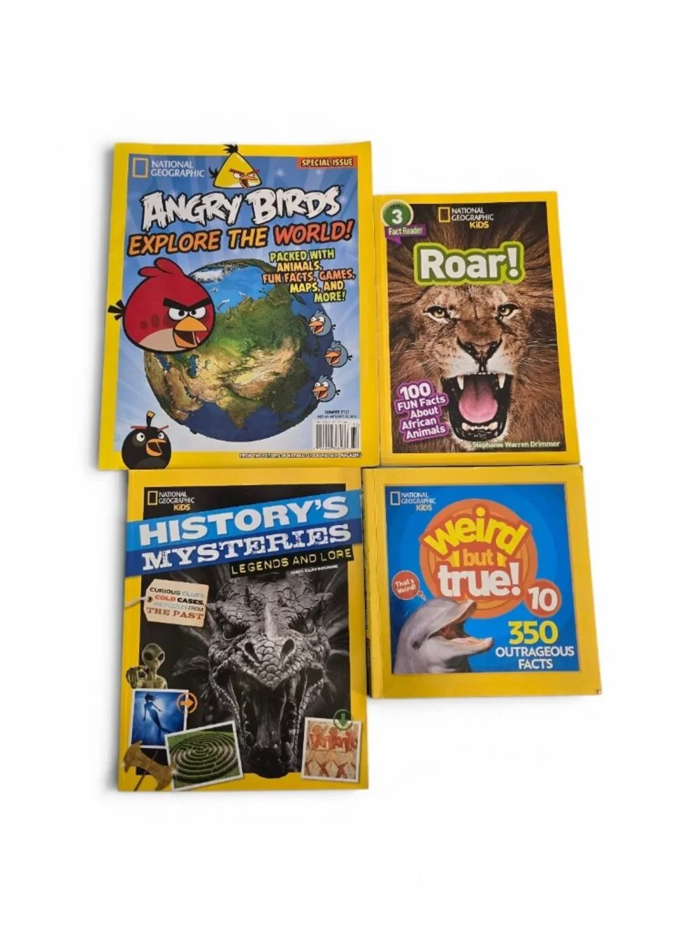 National Geographic Kids Book Lot 4 Angry Birds Weird But True History Roar